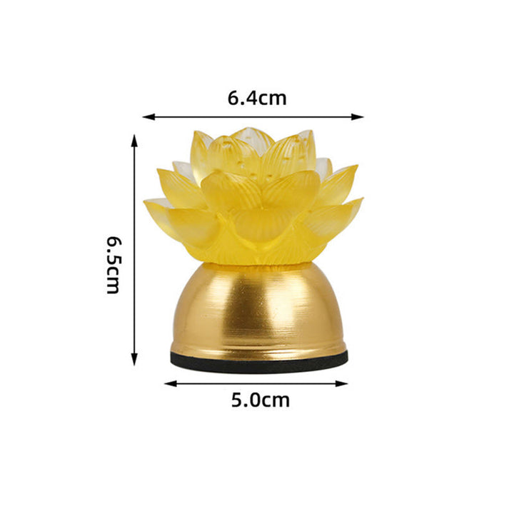 Buddha Stones Lotus Liuli Glass Copper New Beginning Home Decoration - image 13