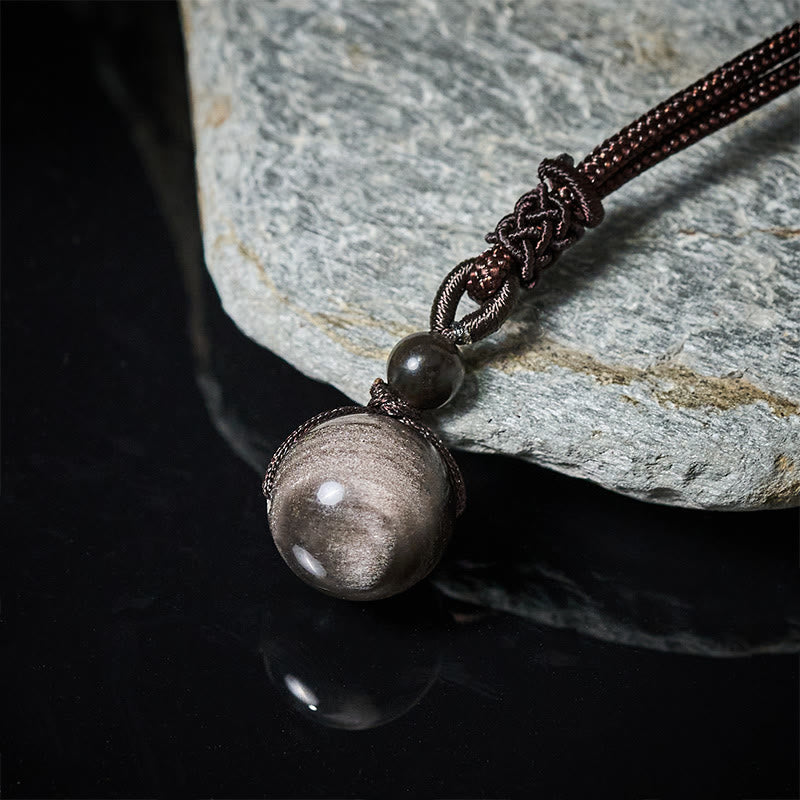 Buddha Stones Tiger's Eye Silver Sheen Obsidian Gold Sheen Obsidian Rainbow Obsidian Positive Necklace Pendant - image 6