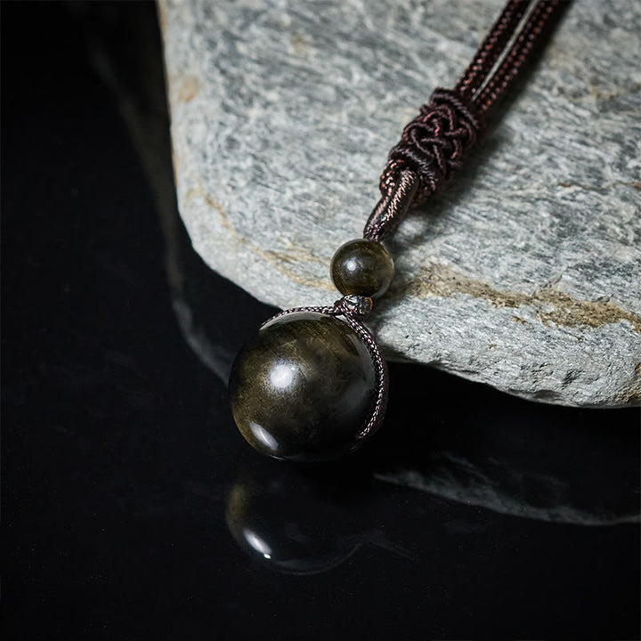 Buddha Stones Tiger's Eye Silver Sheen Obsidian Gold Sheen Obsidian Rainbow Obsidian Positive Necklace Pendant - image 10
