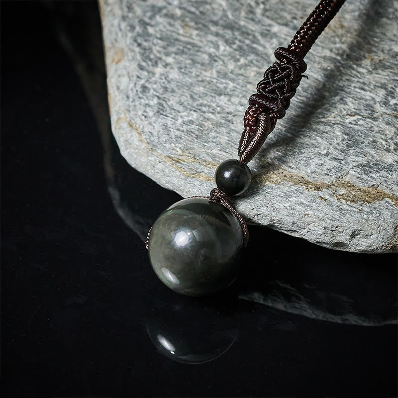 Buddha Stones Tiger's Eye Silver Sheen Obsidian Gold Sheen Obsidian Rainbow Obsidian Positive Necklace Pendant - image 14