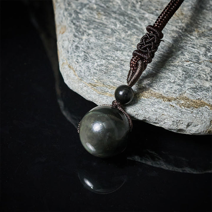 Buddha Stones Tiger's Eye Silver Sheen Obsidian Gold Sheen Obsidian Rainbow Obsidian Positive Necklace Pendant - image 14