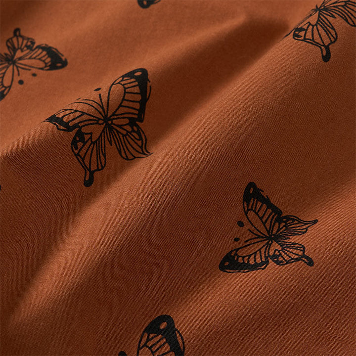 Buddha Stones Butterfly Pattern V-Neck Long Sleeve Women's Polyester Shirt  - image 1
