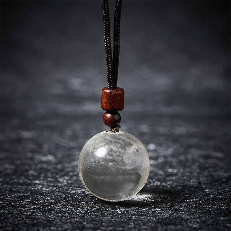 Buddha Stones White Crystal Pink Crystal Tiger Eye Smoky Quartz Protection Necklace Pendant - White Crystal - image 1