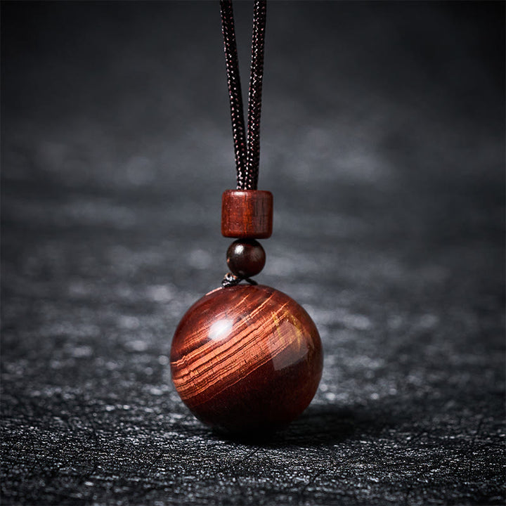 Buddha Stones White Crystal Pink Crystal Tiger Eye Smoky Quartz Protection Necklace Pendant - Red Tiger Eye - image 29