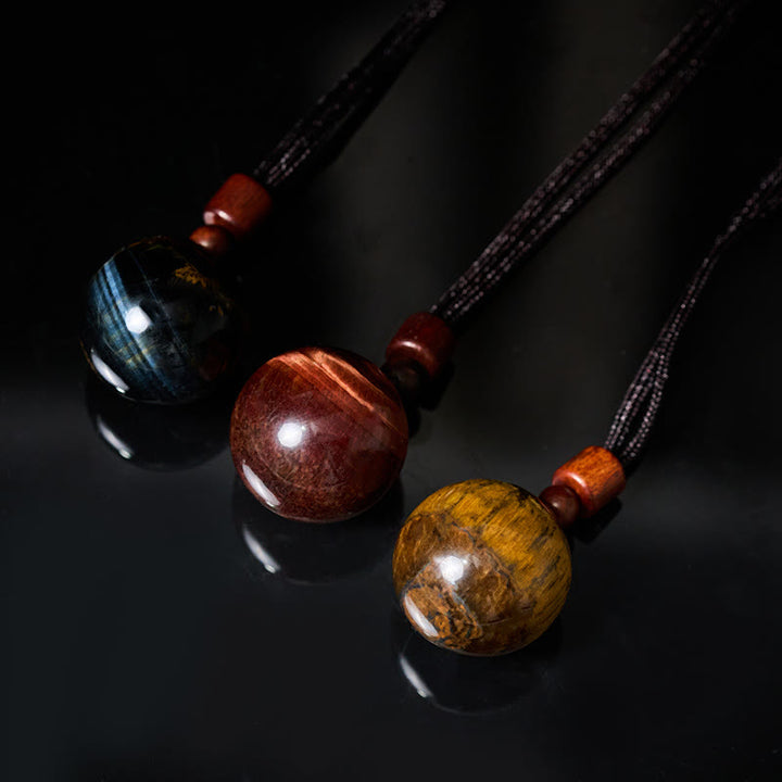 Buddha Stones White Crystal Pink Crystal Tiger Eye Smoky Quartz Protection Necklace Pendant - image 37