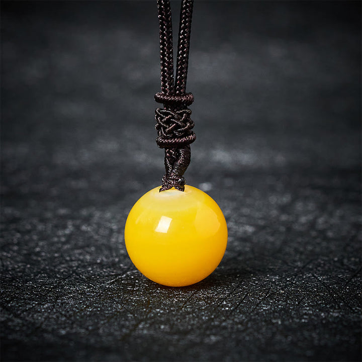 Buddha Stones Amethyst Yellow Agate Various Agate Pink Crystal Lazurite Lapis Lazuli Balance Necklace Pendant - Yellow Agate - image 3