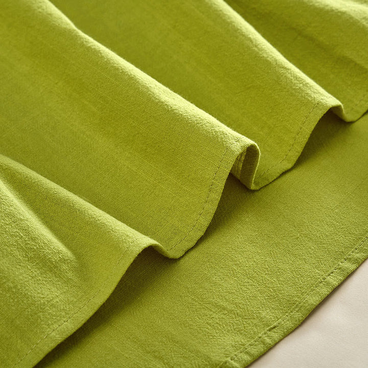 Buddha Stones Plain Crew Neck Frog-Button Long Sleeve Women's Cotton Shirt  - image 6