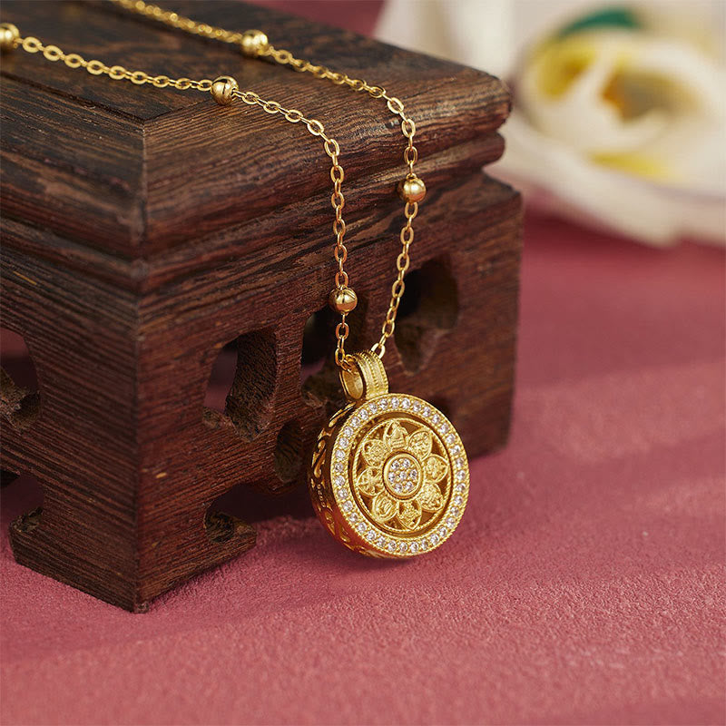 Buddha Stones 925 Sterling Silver Eight Treasures Luo Pan Blessing Necklace Pendant - image 3