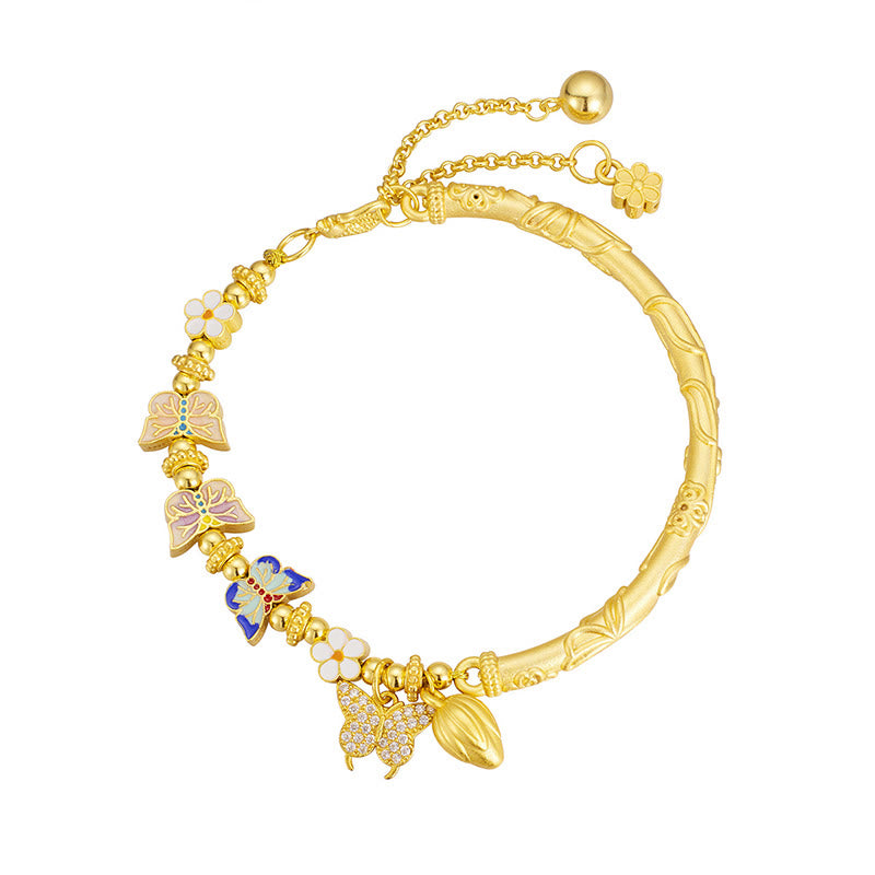 Buddha Stones 925 Sterling Silver Butterfly Flower Balance Bracelet - image 3
