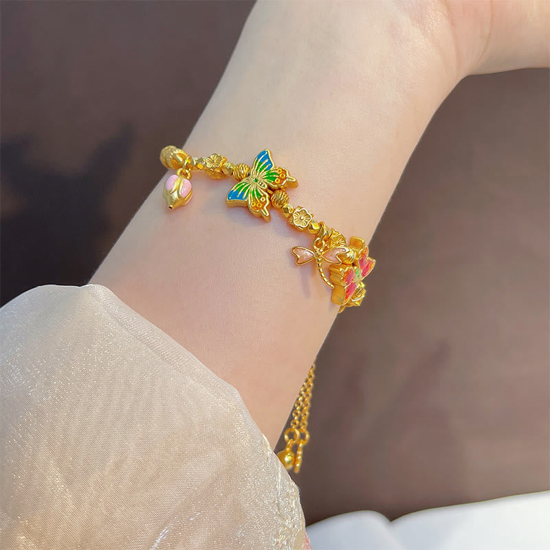 Buddha Stones 925 Sterling Silver Butterfly Flower Protection Bracelet - image 3