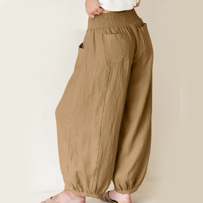 Buddha Stones Plain Color Women's Harem Pants With Pockets - image 12