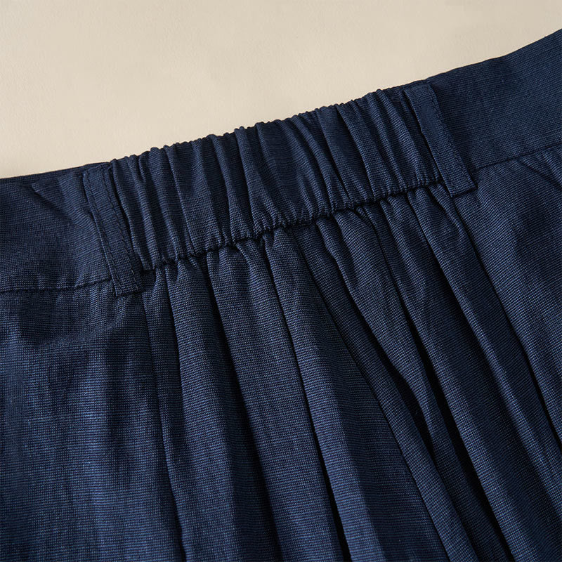 Buddha Stones Simple Zipper Design Cotton Women's Wide Leg Pants With Pockets - image 6