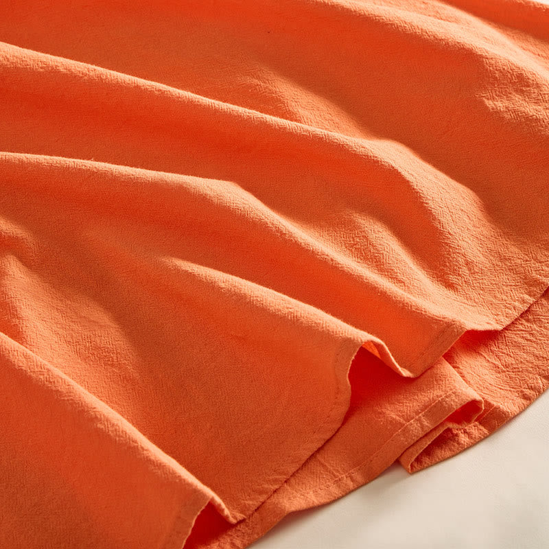 Buddha Stones Embroidery Geometry Half Sleeve Women's Midi Dress With Pockets - image 16