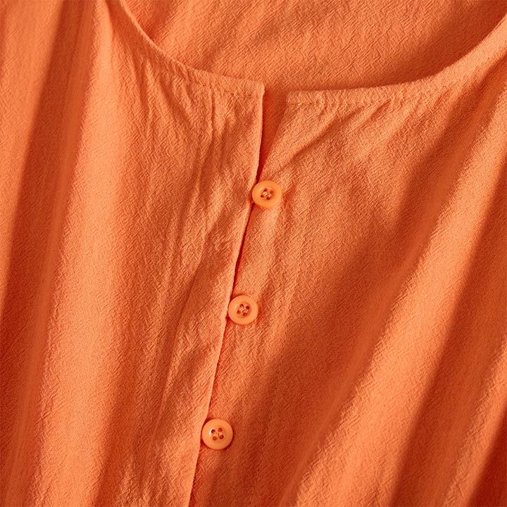 Buddha Stones Embroidery Geometry Half Sleeve Women's Midi Dress With Pockets - image 11