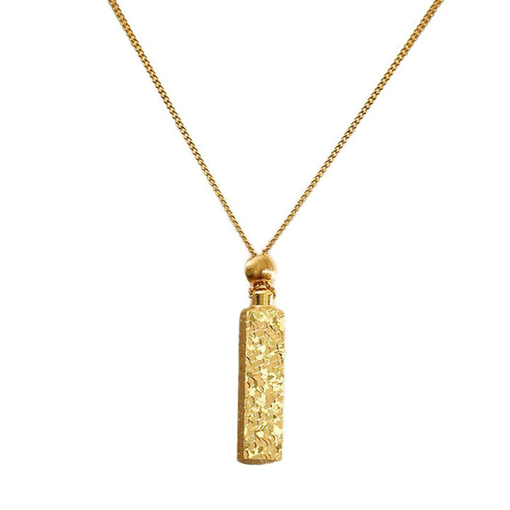 Buddha Stones Rectangular Texture Design Copper Chain Luck Necklace Pendant - image 8