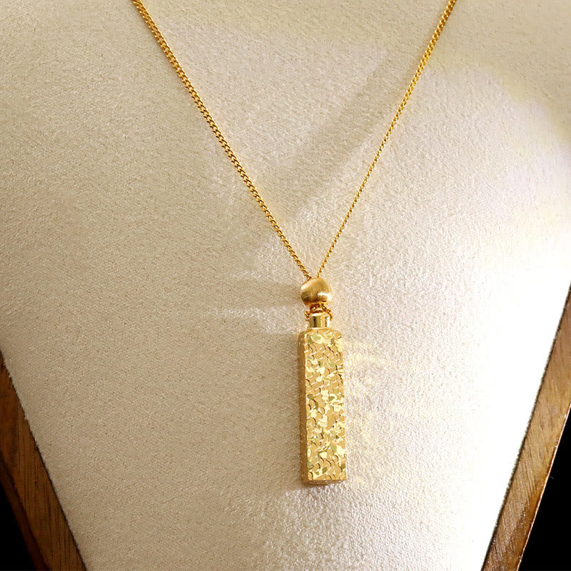 Buddha Stones Rectangular Texture Design Copper Chain Luck Necklace Pendant - Copper(Pendant Size: 3.5*7cm) - image 4