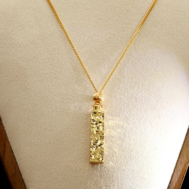 Buddha Stones Rectangular Texture Design Copper Chain Luck Necklace Pendant - image 6