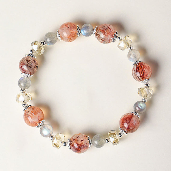 Buddha Stones Natural Aquamarine Super Seven Crystal Sparkling Faceted Bead Peace Bracelet - 10mm Super Seven Crystal Copper Bead(Wrist Circumference: 14-15cm) - image 9