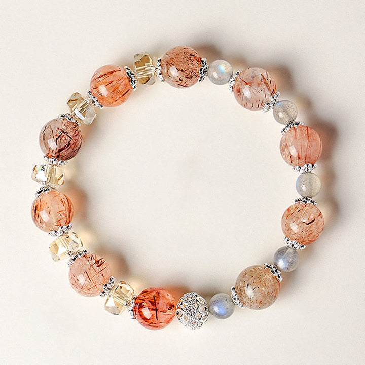 Buddha Stones Natural Aquamarine Super Seven Crystal Sparkling Faceted Bead Peace Bracelet - 10mm Super Seven Crystal(Wrist Circumference: 14-15cm) - image 4