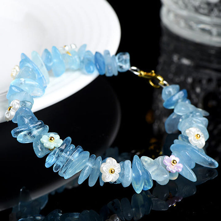 Buddha Stones Natural Aquamarine Peridot Strawberry Quartz Various Crystals Serenity Bracelet - image 7