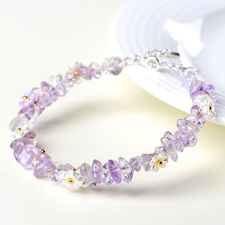 Buddha Stones Natural Aquamarine Peridot Strawberry Quartz Various Crystals Serenity Bracelet - image 42