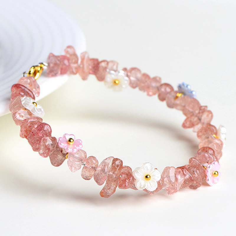 Buddha Stones Natural Aquamarine Peridot Strawberry Quartz Various Crystals Serenity Bracelet - image 36