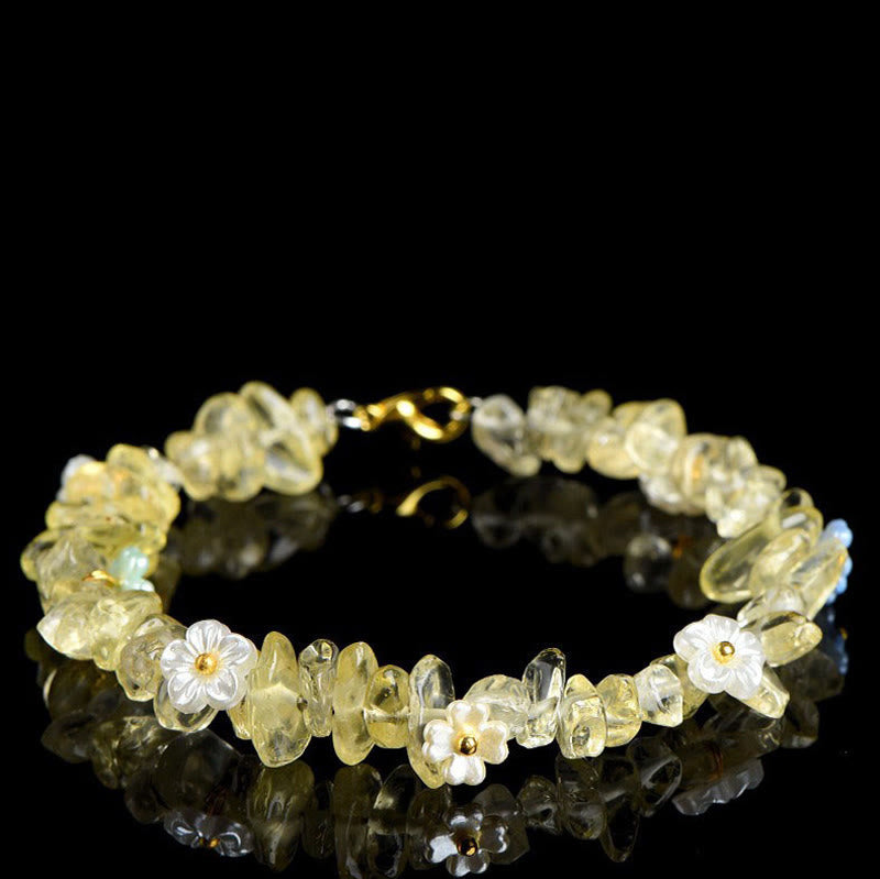 Buddha Stones Natural Aquamarine Peridot Strawberry Quartz Various Crystals Serenity Bracelet - Citrine(Wrist Circumference: 14-15cm) - image 17