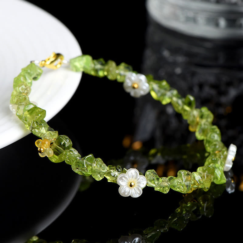 Buddha Stones Natural Aquamarine Peridot Strawberry Quartz Various Crystals Serenity Bracelet - image 14