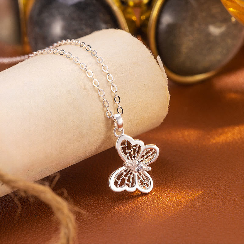 Buddha Stones 999 Sterling Silver Butterfly Protection Necklace Pendant - image 2