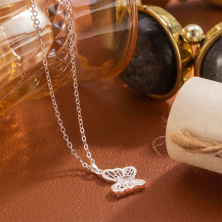 Buddha Stones 999 Sterling Silver Butterfly Protection Necklace Pendant - image 3