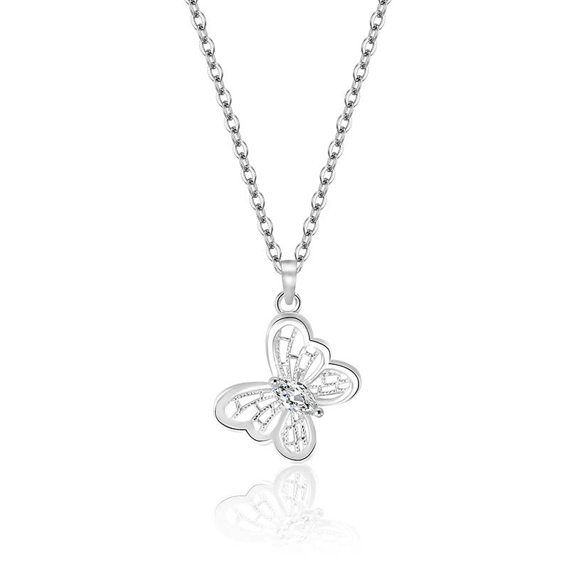 Buddha Stones 999 Sterling Silver Butterfly Protection Necklace Pendant - image 4