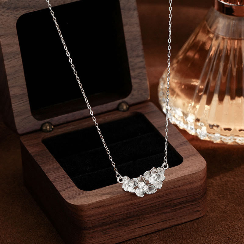 Buddha Stones 999 Sterling Silver Flower Blessing Necklace Pendant - 999 Sterling Silver - image 0
