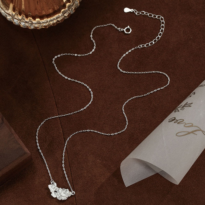 Buddha Stones 999 Sterling Silver Flower Blessing Necklace Pendant - image 2
