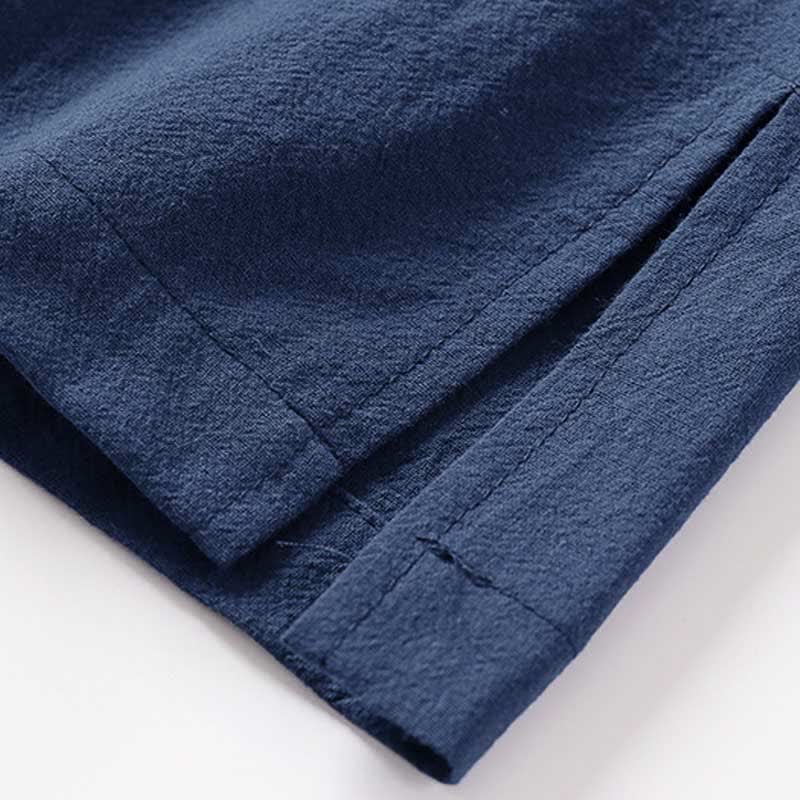 Buddha Stones Summer Solid Color Stand Collar Frog-Button Men's Cotton Linen Sleeveless Vest - image 6