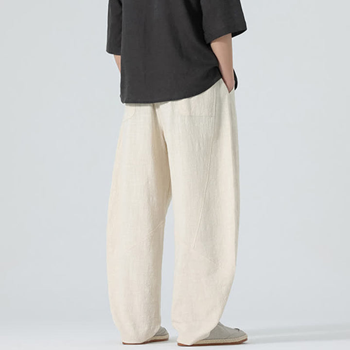 Buddha Stones Spring Pure Color Men's Cotton Drawstring Pants With Pockets - image 23