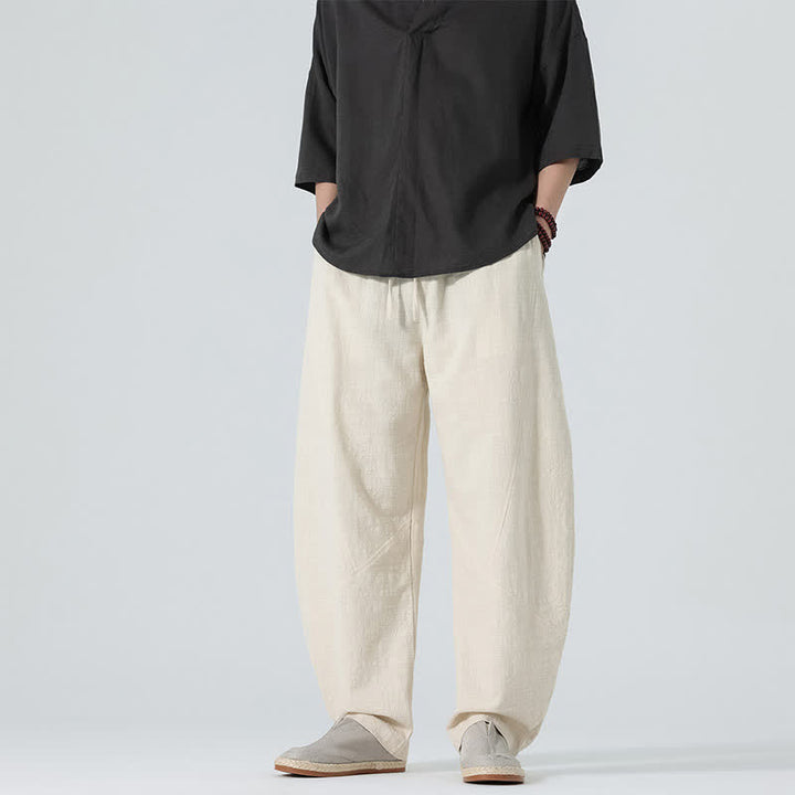 Buddha Stones Spring Pure Color Men's Cotton Drawstring Pants With Pockets - image 22