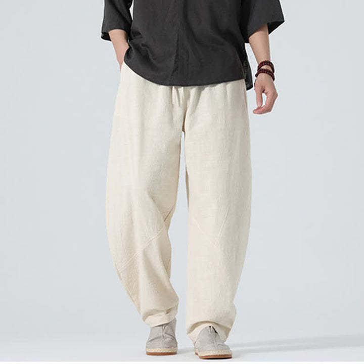 Buddha Stones Spring Pure Color Men's Cotton Drawstring Pants With Pockets - image 21