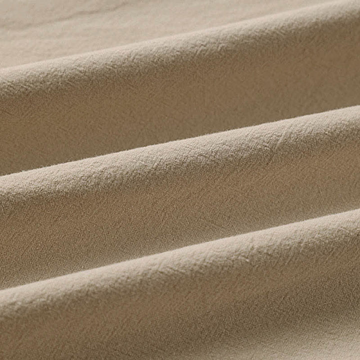 Buddha Stones Summer Embroidery Capri Length Cotton Linen Men's Wide Leg Pants With Pockets - image 10