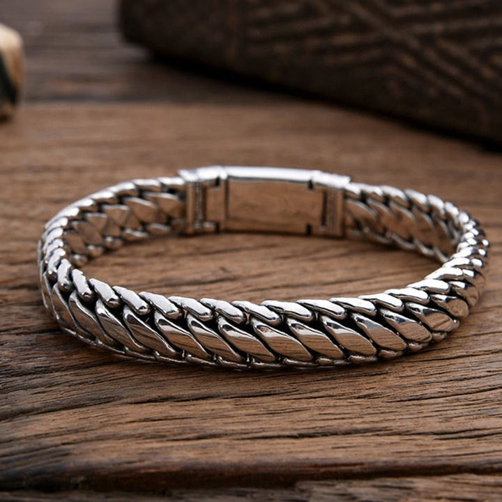 Buddha Stones Wide Chain Copper Braided Luck Cuban Bracelet - image 2
