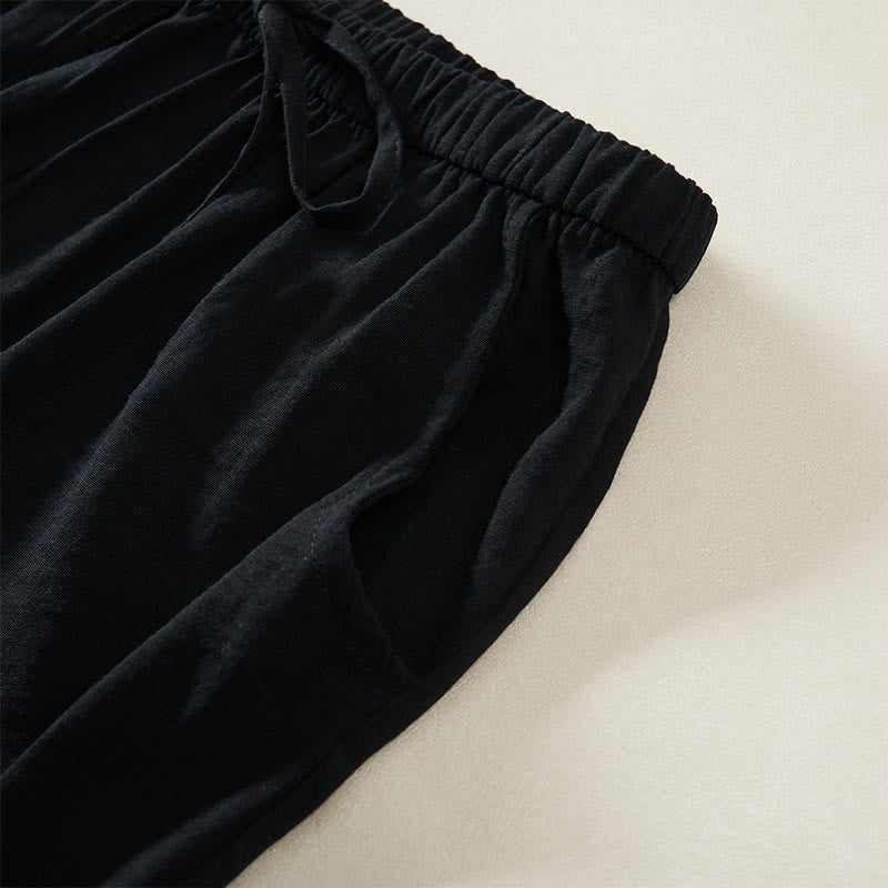 Buddha Stones Simple Drawstring Design Women's Wide Leg Pants With Pockets - image 10