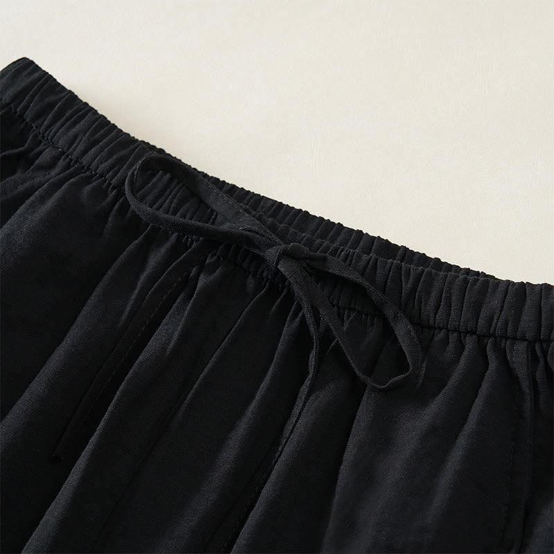 Buddha Stones Simple Drawstring Design Women's Wide Leg Pants With Pockets - image 9