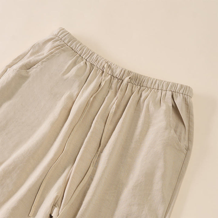 Buddha Stones Simple Drawstring Design Women's Wide Leg Pants With Pockets - image 15