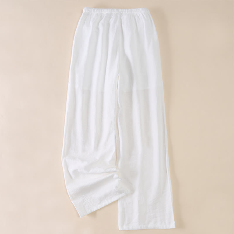 Buddha Stones Simple Drawstring Design Women's Wide Leg Pants With Pockets - image 19