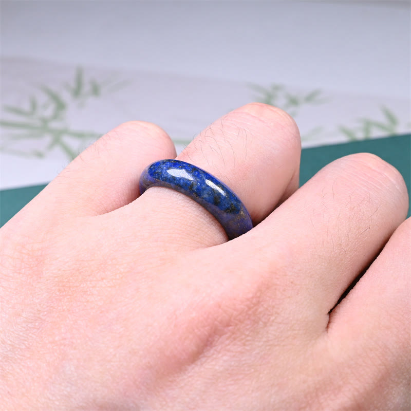 Buddha Stones Natural Lazurite Lapis Lazuli Self Care Ring - image 5
