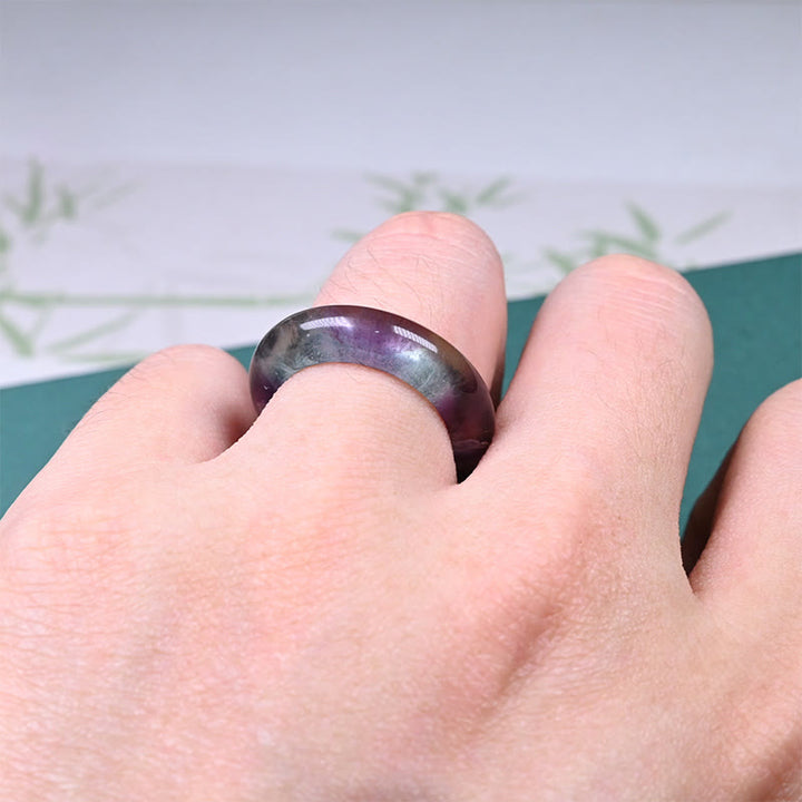 Buddha Stones Natural Fluorite Protection Ring - image 5