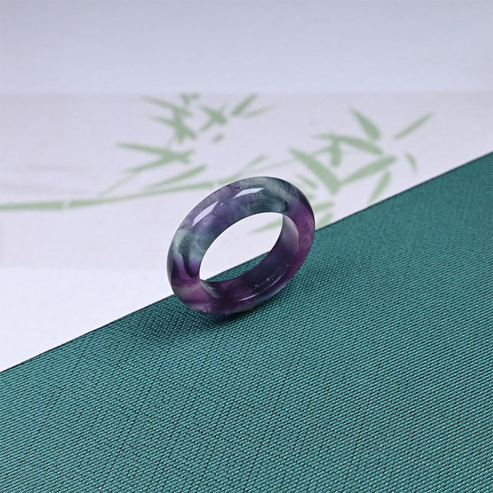 Buddha Stones Natural Fluorite Protection Ring - Fluorite - 20mm - image 1