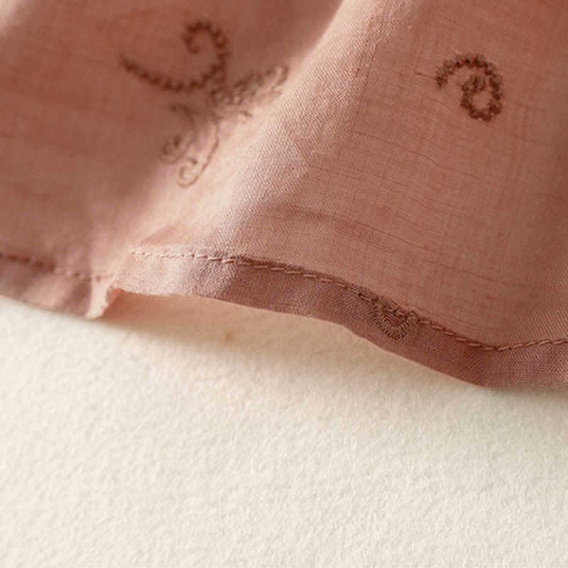 Buddha Stones Retro Embroidered Floral Short Sleeve Women's Buttons Shirt - image 11