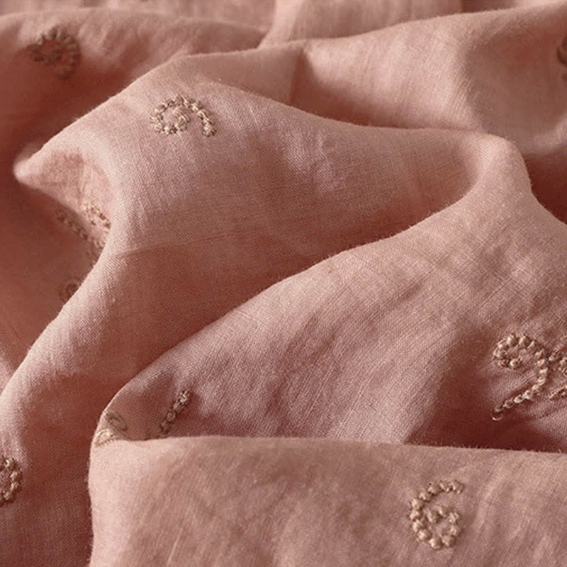 Buddha Stones Retro Embroidered Floral Short Sleeve Women's Buttons Shirt - image 10