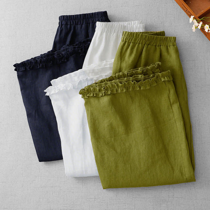Buddha Stones Commute Elastic Waistband Pleated Hem Capri Length Women's Lined Skirt With Pockets - image 20