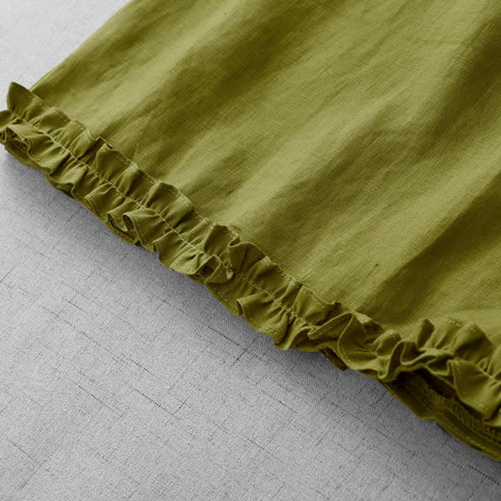 Buddha Stones Commute Elastic Waistband Pleated Hem Capri Length Women's Lined Skirt With Pockets - image 8